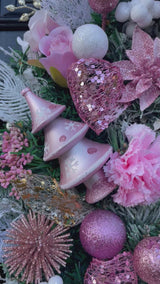Large luxury pink nutcracker Christmas wreath