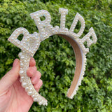 Pearl and diamanté BRIDE headband for hen party celebrations