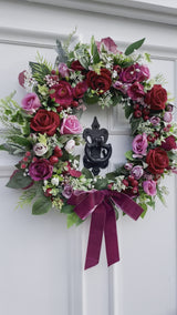 Large luxury red and pink Year round Wreath