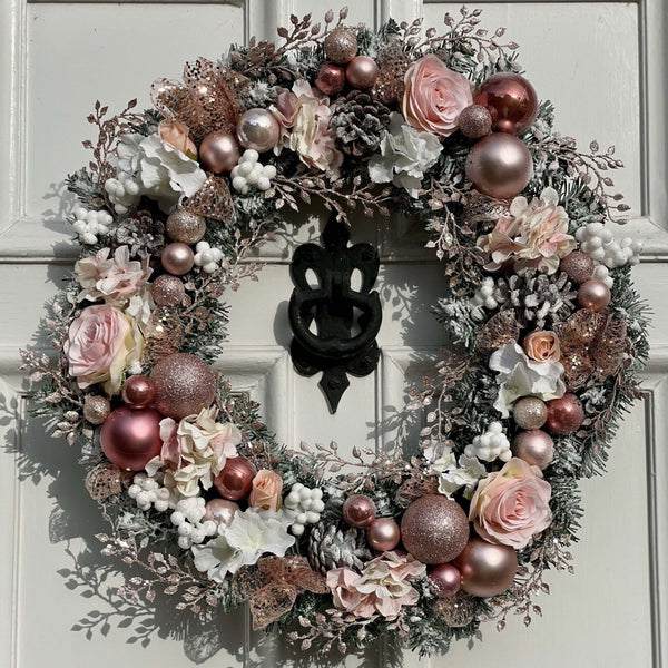 Blush, Champagne and Gold Luxury Christmas Wreath