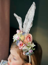 Bunny ear flower crown headband