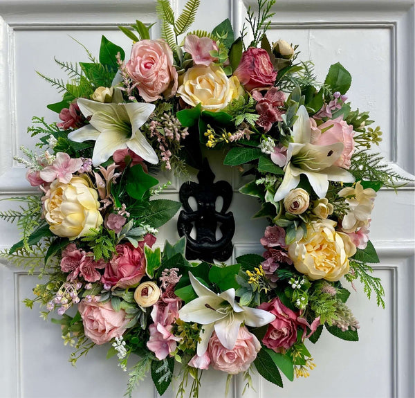 Large Luxury Lily and Rose Year Round Wreath