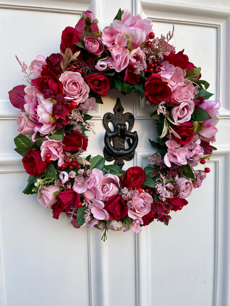 Luxury red and pink year round wreath