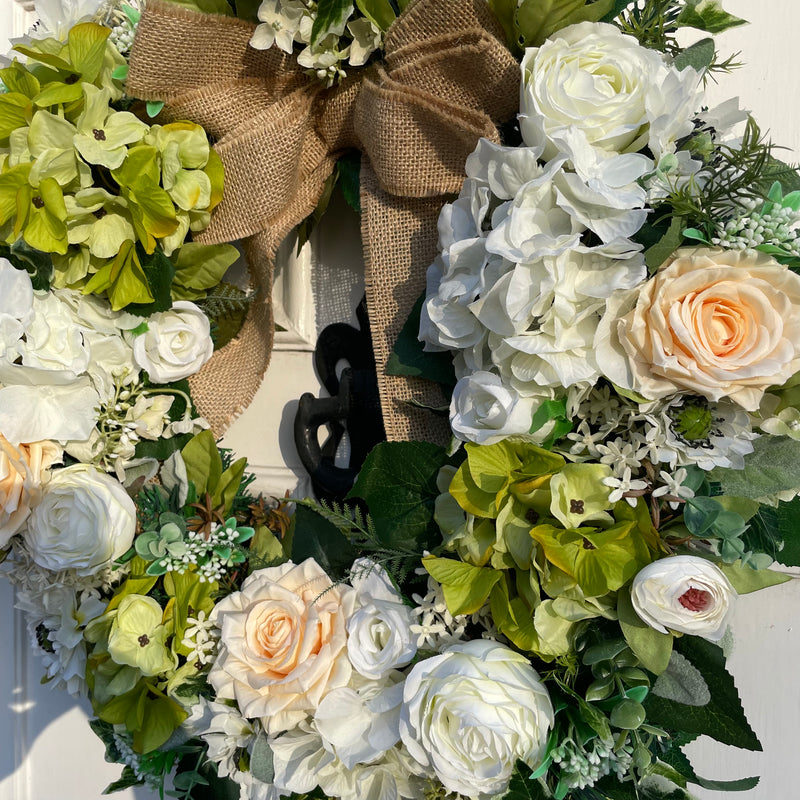 Luxury Year Round Artificial Hydrangea and Rose Wreath