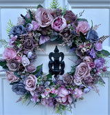 Large Luxury Artificial Year Round Pink and Purple Peony Wreath