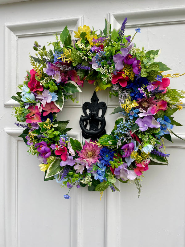 Large luxury Spring Wild Meadow bright colourful Wreath