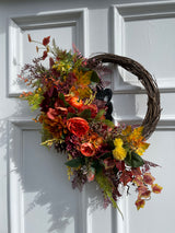Large Luxury Autumn Half Wreath