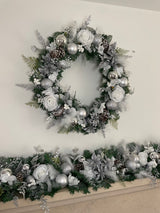 Large Luxury Winter White Snowy Christmas Wreath