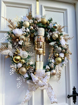 Large luxury Gold Nutcracker Christmas Wreath